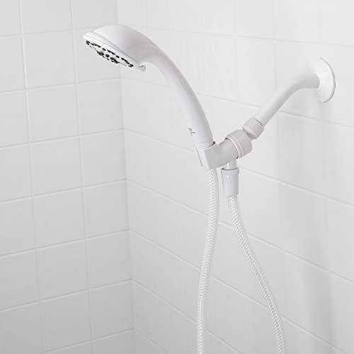 Aqua Vista 3-Spray Handheld Shower Head, White, WaterSense Certified | 60 in. No-Kink Hose, Rub-Clean Nozzles, 2X Water Coverage, Reduces Water Use Up to 20%, Limited Warranty, Spa Shower Head