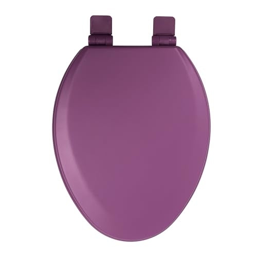 Toilet Seat, Slow Close, Soft Touch, Ultra-Smooth Matte Finish (No Orange-Peel Texture), Premium Moulded Wood, Quick Release, PIKLiDS (Purple, Elongated) - color: Purple, size: Elongated