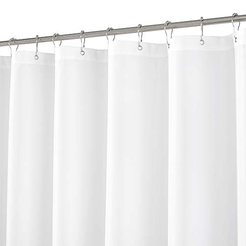 N&Y HOME 108 inch Extra Long Shower Curtain or Liner, Hotel Quality, Washable Fabric, White Bathroom Curtains with Grommets, 72x108 - color: White, size: 72"W x 108"L (Pack of 1)