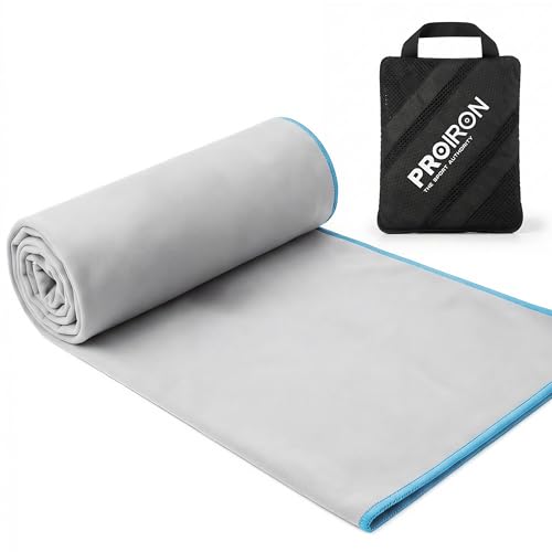 PROIRON Microfiber Towel,Quick Dry & Super Absorbent Towel,Travel & Gym & Camping Towel Lightweight for Swimming,Beach,Gym Shower,bath-79 x39“ - color: Light Gray, size: 79"x39“