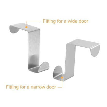 uxcell Over The Door Hooks,2pcs - Stainless Steel Door Hangers Hooks, S-Shaped Double Hooks for Hanging Clothes, Hats, Towels (Silver) - color: Silver