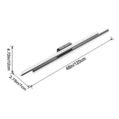 Ralbay 48" Matte Black Vanity Lights 48W Frosted Aluminum Modern LED Black Bathroom Vanity Light Fixtures Over Long Mirror LED Modern Bath Lighting 6000K White Light - color: Black, size: 48 inch