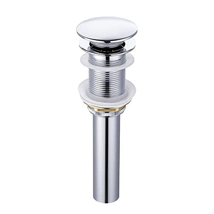 KES Bathroom Sink Drain Pop Up Drain Without Overflow Vessel Sink Vanity Stopper Polished Chrome, All Metal Rustproof Brass and 304 Stainless Steel, S2008D-CH - color: Polished Finish, style: NO Overflow (Big Cap)
