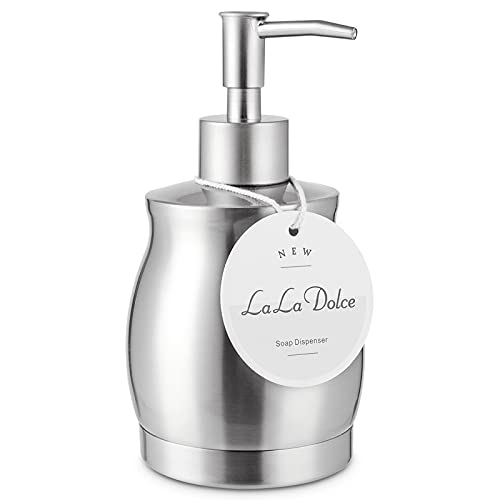 Stainless Steel Countertop Soap Dispenser Liquid Bottle and Pump, Suitable for Various Places Such as Kitchen and Bathroom (Brushed Nickel, 390 ml/13 oz) - color: Silver, size: 390ml