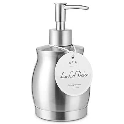 Stainless Steel Countertop Soap Dispenser Liquid Bottle and Pump, Suitable for Various Places Such as Kitchen and Bathroom (Brushed Nickel, 390 ml/13 oz) - color: Silver, size: 390ml
