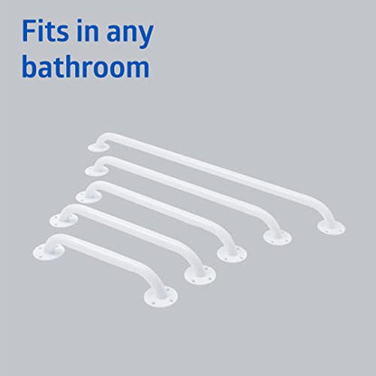 Medline Knurled Chrome 24” Grab Bar for Shower & Bathtub, Independence & Ease of Movement — for Elderly, Handicapped or Seniors, 300 lb. Capacity, 1 Bar - size: 24"