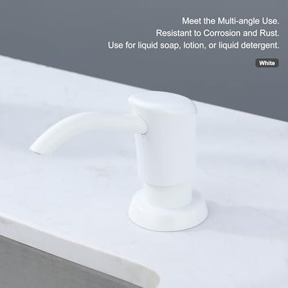 GAGALIFE Soap Dispenser for Kitchen Sink, Kitchen Sink Soap Dispenser with 17 Ounce Large Pet Soap Bottle, in Sink Soap Dispenser Refill from The Top, White - color: White