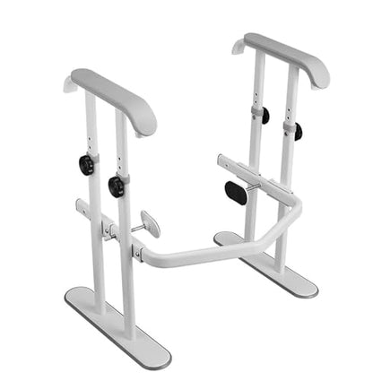 Toilet Safety Rail, Adjustable Toilet Frame with Padded Armrests, Bathroom Grabs Bar for Assistance with Stability and Support,User-Centric Care (Grey) - color: Gray