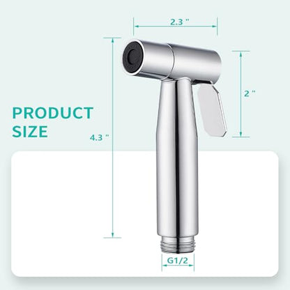 BARROCK 2 Pack Bidet Sprayer Head Only, Stainless Steel Handheld Shattaf Jet Spray for Toilet, Baby Cloth Diaper Sprayer with Adjustable Water Pressure Control, Chrome - color: Chrome
