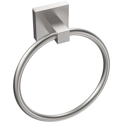 RUACQ Towel Ring, Hand Towel Holder for Bathroom Wall, Brushed Nickel | Wall Mounted Hand Towel Bar, 304 Stainless Steel Towel Hanger, Square Base, Round Towel Holder Design, Modern, Heavy Duty - color: Brushed Nickel, size: 1