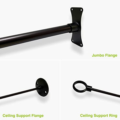 Naiture L Shape Shower Curtain Rod,18-1/2"X26"X30-1/2",Oil Rubbed Bronze | Aluminum, Includes 36" Ceiling Support & Hardware, Cut to Fit, Permanent Mount, Counterpart Wall Size 48" x 36" - color: Oil Rubbed Bronze, size: 18-1/2" X 26" X 30-1/2"