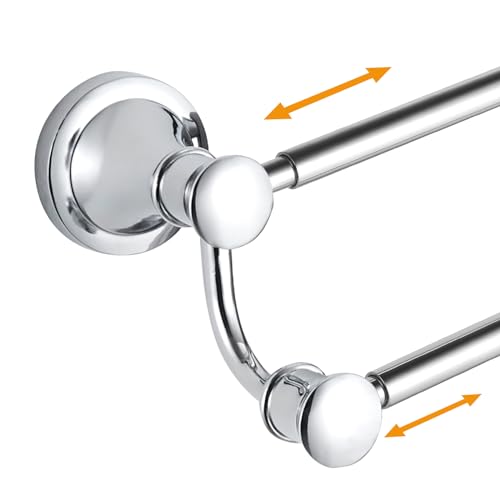 Hoimpro Double Towel Bar Towel Rack for Bathroom Wall Mounted Chrome | Adjustable 16-26 In,Wall Mounted Towel Holder, Stainless Steel, Rustproof, Towel Bar Rod Hanger Hardware Accessories Hotel - color: Chrome
