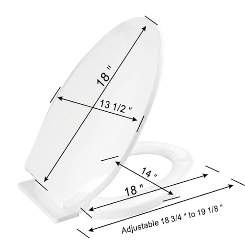 Renovators Supply Manufacturing White Plastic Soft Close Toilet Seat Elongated Slow Close Toilet Seat With Adjustable Mounting Hardware - color: White, size: Pack of 1