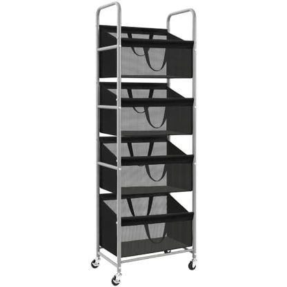 STO STO 4-Tier Vertical Rolling Laundry Hamper, Removable Bags, Black Mesh | 160L Capacity, Space-Saving Vertical Design, Rust-Resistant Steel Frame, Lockable Wheels, Ideal for Apartments & Small Spaces - color: Black Mesh, size: 4-Tier