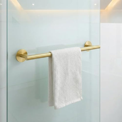 Self Adhesive Towel Bar,16" Brushed Gold No Drill Bathroom 304SS Towel Holder - color: Brushed Gold, size: 15.7 Inch
