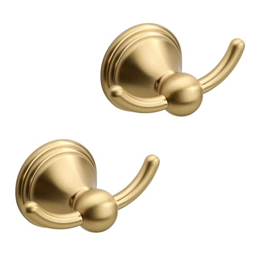 Asidrama 2 Packs Champagne Bronze Robe Towel Hook Bathroom Hooks 8706 - color: Champagne Bronze, size: 2 Pack