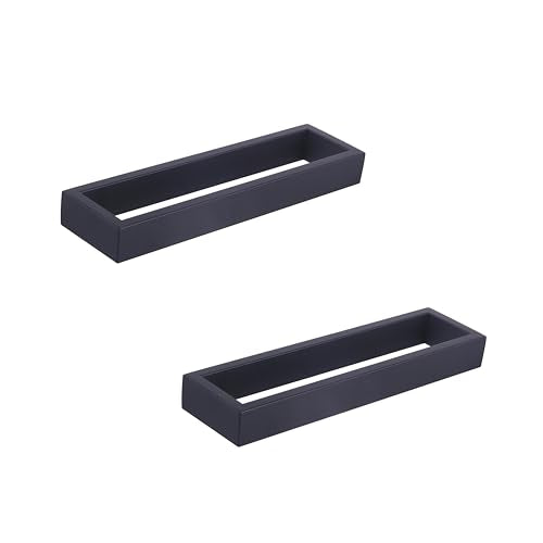GERZWY Modern Black Towel Holder Stainless Steel Towel Ring for Bathroom Lavatory Wall Mount Contemporary Style 2 Pack HG1716-2BK - color: Black