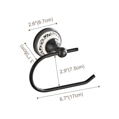 Wall Mounted Bathroom Kitchen Black Toilet Paper Holder, Open Arm Towel Holder, Tissue Holder, Bathroom Kitchen Tissue Roll Holder YIGUANXIN - color: Black, size: Toilet Paper Holder