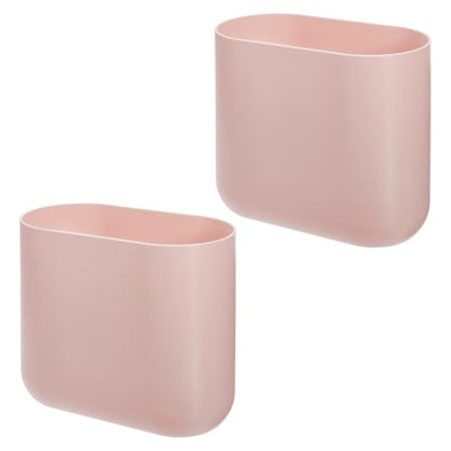 iDesign Small Slim Plastic Bathroom Trash Can, 2-Pack, Pink | Bedroom, Office, Desk, Dorm - color: Pink, style: Pack of 2