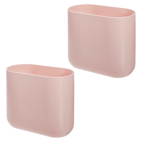 iDesign Small Slim Plastic Bathroom Trash Can, 2-Pack, Pink | Bedroom, Office, Desk, Dorm - color: Pink, style: Pack of 2