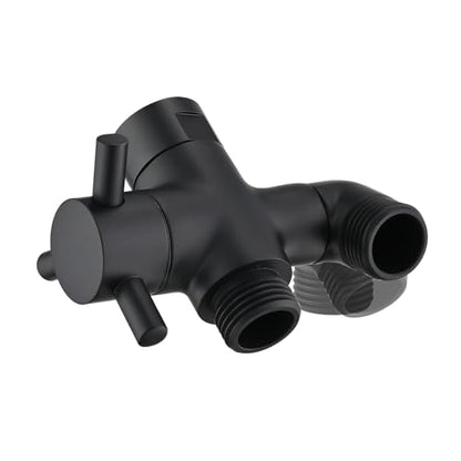 PDPBath Brass 3 Way Shower Arm Diverter Valve for Handheld Shower Head and Fixed Shower Head, G1/2 Universal Connection - Matte Black - color: Matte Black