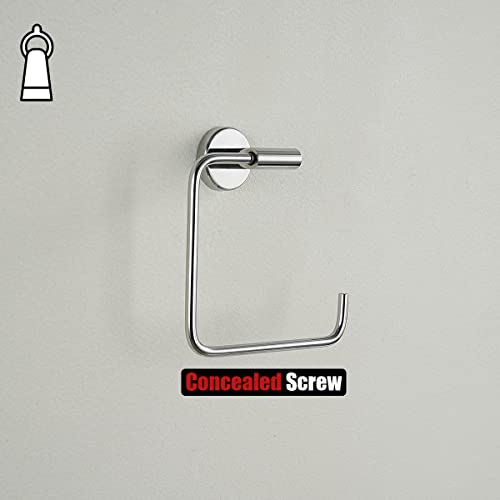 JQK Chrome Towel Ring, Stainless Steel Square Ring Towel Holder for Bathroom, 6 Inch Matte Black Wall Mount, TR140-CH - color: Chrome