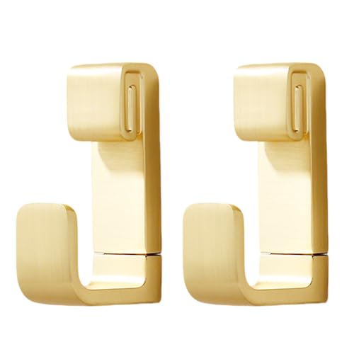 2pcs Coat Hanger Wall Mount Heavy Duty Heavy Duty Coat Hooks Zinc Alloy Robe Hooks Wall Mounted with Screws for Key, Towel, Bags, Cup, Hat (Gold) - color: Gold