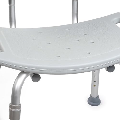 McKesson Bath Bench with Removable, 19 1/4 in, 15 1/2 in, 19 1/2 in, 1 ct | Aluminum Frame, Without Arms, Gray, Seat Width, to Height