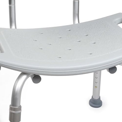 McKesson Bath Bench with Removable, 19 1/4 in, 15 1/2 in, 19 1/2 in, 1 ct | Aluminum Frame, Without Arms, Gray, Seat Width, to Height