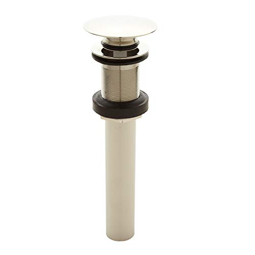 Signature Hardware 205619 Mushroom Style Pop-Up Bathroom Drain with No Overflow Holes - color: Polished Nickel