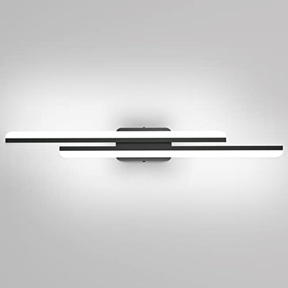 Ralbay 40" LED Black Vanity Light 40W Frosted Aluminum Modern LED Black Bathroom Vanity Light Fixtures Over Long Mirror LED Modern Bath Lighting 6000K White Light - color: Black, size: 40 inch