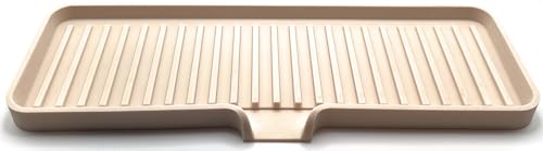 Silicone Soap Dish Tray and Sponge Holder with Drain Chute, Rectangular, Kitchen and Bathroom Sink Organizer (Sand Dollar, 12"x4") - color: Sand Dollar, size: (LG) 12"x4"