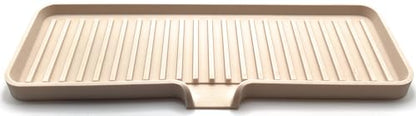 Silicone Soap Dish Tray and Sponge Holder with Drain Chute, Rectangular, Kitchen and Bathroom Sink Organizer (Sand Dollar, 12"x4") - color: Sand Dollar, size: (LG) 12"x4"