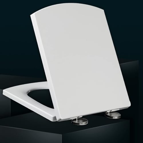 Soft Close Toilet Seat With Quick Release, Non-Slip Bumpers, Top Fixing, Easy Cleaning Loo Seat(44~50 * 37cm) - size: 44~50*37cm