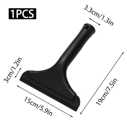Black Small Silicone Squeegee with Handle & Hanging Hole, 5.9" | Shower Squeegee, Water Blade Squeegees for Glass Door, Window, Car Windshield, Bathroom Mirror, Kitchen Countertop(All Black) - color: All Black