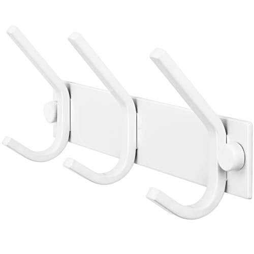 WEBI Coat Rack Wall Mount,Coat Hooks Wall Mounted,Coat Hanger Wall,Hook Rack Rail,3 Hooks for Hanging Coats,Hats,Jacket,Clothes,White - size: 3 Hooks