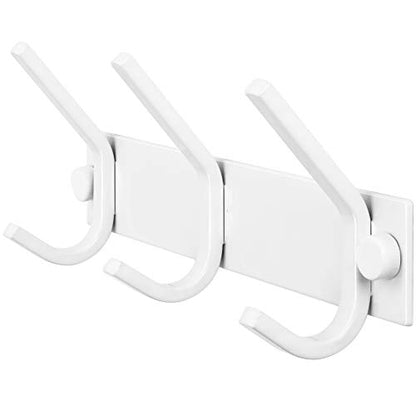 WEBI Coat Rack Wall Mount,Coat Hooks Wall Mounted,Coat Hanger Wall,Hook Rack Rail,3 Hooks for Hanging Coats,Hats,Jacket,Clothes,White - size: 3 Hooks