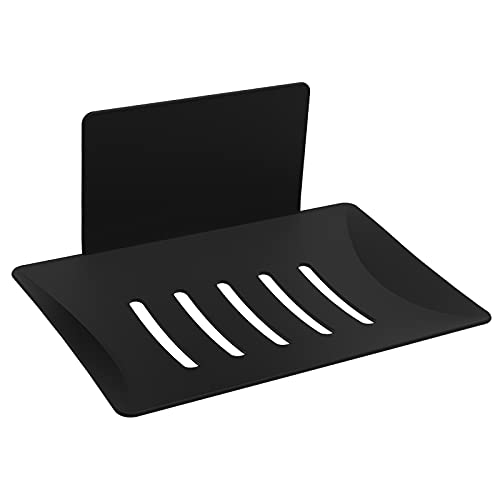 Soap Dish for Shower, 5 Slot Self-Adhesive Soap Holder for Bathroom, Wall Mounted Shower Soap Holder, Stainless Steel Soap Tray Black - color: Black 1pack