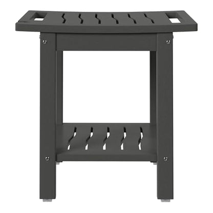 Sage HDPE Poly Plastic Waterproof Bathroom Shower Bench, Gray - color: Grey