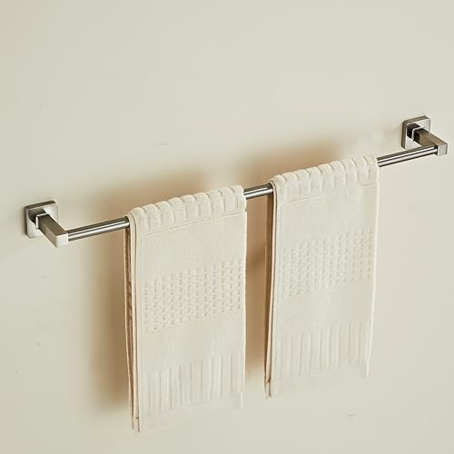 Bathroom Wall Mounted Towel Rack,24 Inch Brushed Nickel Towel Bar with Stainless Rack and Hand Towel Holder, Shower and Bath Towel Racks for Bathroom Wall(Total Length 26-Inch) - color: Brushed Nickel, size: 24In