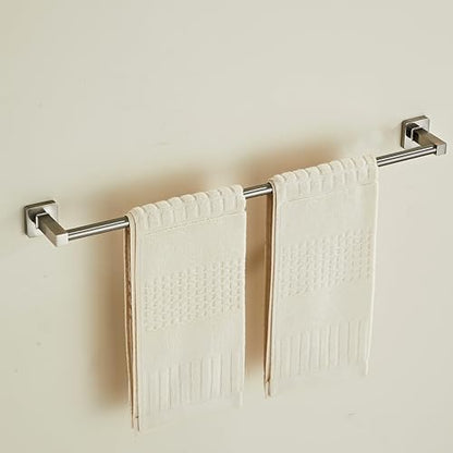 Bathroom Wall Mounted Towel Rack,24 Inch Brushed Nickel Towel Bar with Stainless Rack and Hand Towel Holder, Shower and Bath Towel Racks for Bathroom Wall(Total Length 26-Inch) - color: Brushed Nickel, size: 24In