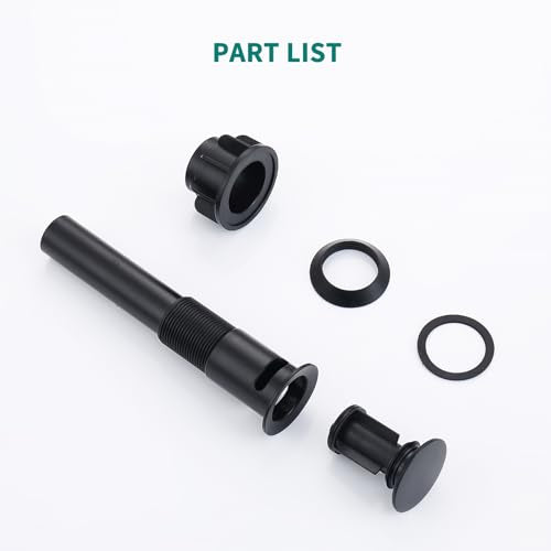 Black Sink Drain with Overflow Pop Up Sink Drain Stopper for Sink Faucet Vessel Vanity Bathroom Sink Drain Strainer with Hair Catcher Anti-Clog Strainer Matte Black, SD30-BK - style: Big Popup Cap-Black