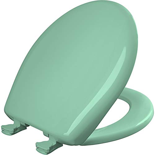 Bemis Classic Colors Slow Close Toilet Seat, Easy Clean Hinges and Durable Plastic Seat, Made in USA, Round, Ming Green - color: Ming Green, size: Round