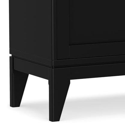SIMPLIHOME Harper 40" Wide Solid Wood Cabinet in Walnut Brown - color: Black, size: 30 inch