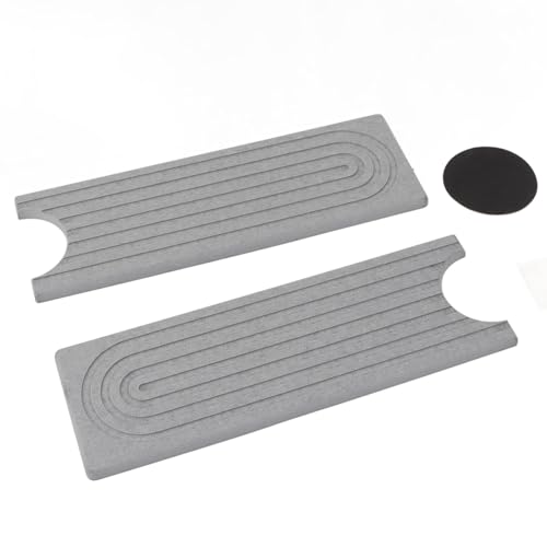 Aramox Diatomite Faucet Mat, Fast Drying Absorbent Pad with Sanding Tool, Light Gray, 23.6x3.9 Inch, for Kitchen Bathroom RV Countertop - color: Light Gray