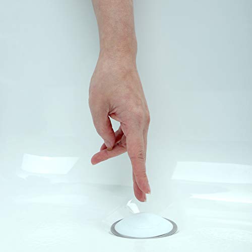 SlipX Solutions Snug Plug Bath Tub Drain Stopper Fits 1.5" Open Drains | Seals Tightly Around Drain, Great For Bathtubs, Easy Push Open/Close Design