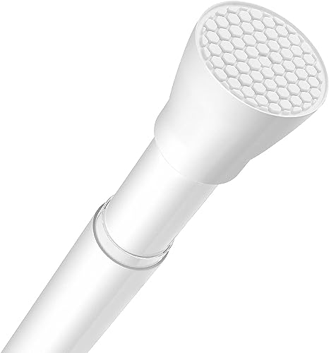 Tension Curtain Rod White 1PCS Tension Rods for Windows 30 to 64 Inch Spring Curtain Rod Adjustable Tension Curtain Rod of Bathroom Window Curtain Rod Closet rod Kitchen rod Wardrobe - color: White, size: 30-64 inch 1pcs