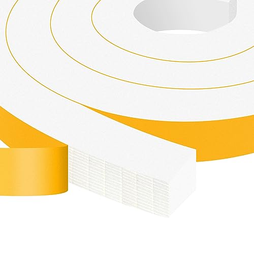 Square Weather Stripping Door Seal, High Density, Large Gaps,1x1in | Seals Trailer, Camper & Garage Doors, Blocks Light, Drafts & Noise, Strong Adhesive Foam, Single-Sided, Removable, No Residue - color: White, size: 1 In x 1 In x 13Ft