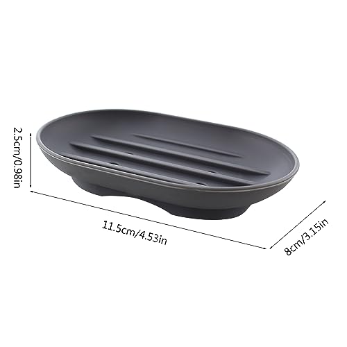 Flexible Silicone Soap Tray Soap Holder Self Draining Soap Saver for Shower Bathroom and Kitchen 2 Pack (Grey + White) Soap Saver White Soap Dish Soap Storage Non Slip Soap Tray Soap Dish for Shower