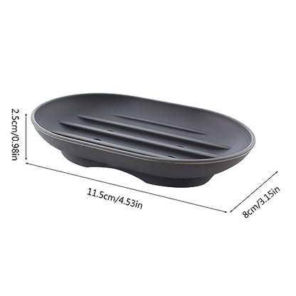 Flexible Silicone Soap Tray Soap Holder Self Draining Soap Saver for Shower Bathroom and Kitchen 2 Pack (Grey + White) Soap Saver White Soap Dish Soap Storage Non Slip Soap Tray Soap Dish for Shower